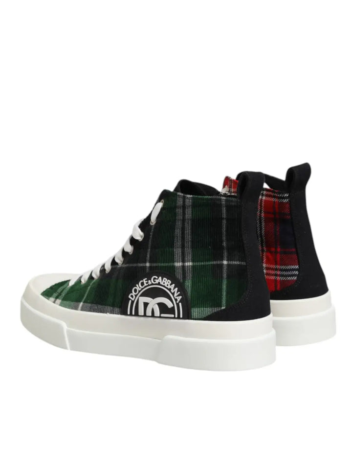 Dolce &amp; Gabbana Multicolor DG Logo Men High Top Sneakers Shoes
