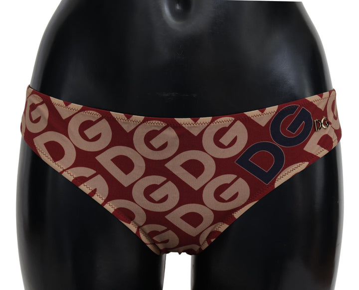 Dolce &amp; Gabbana Multicolor Dg Logo Print Bottom Beachwear Bikini Swimsuit - Women’s