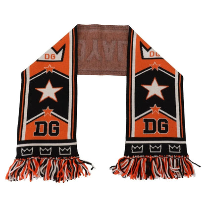 Dolce & Gabbana Multicolor DG Logo Printed Men Neck Wrap Shawl Scarf