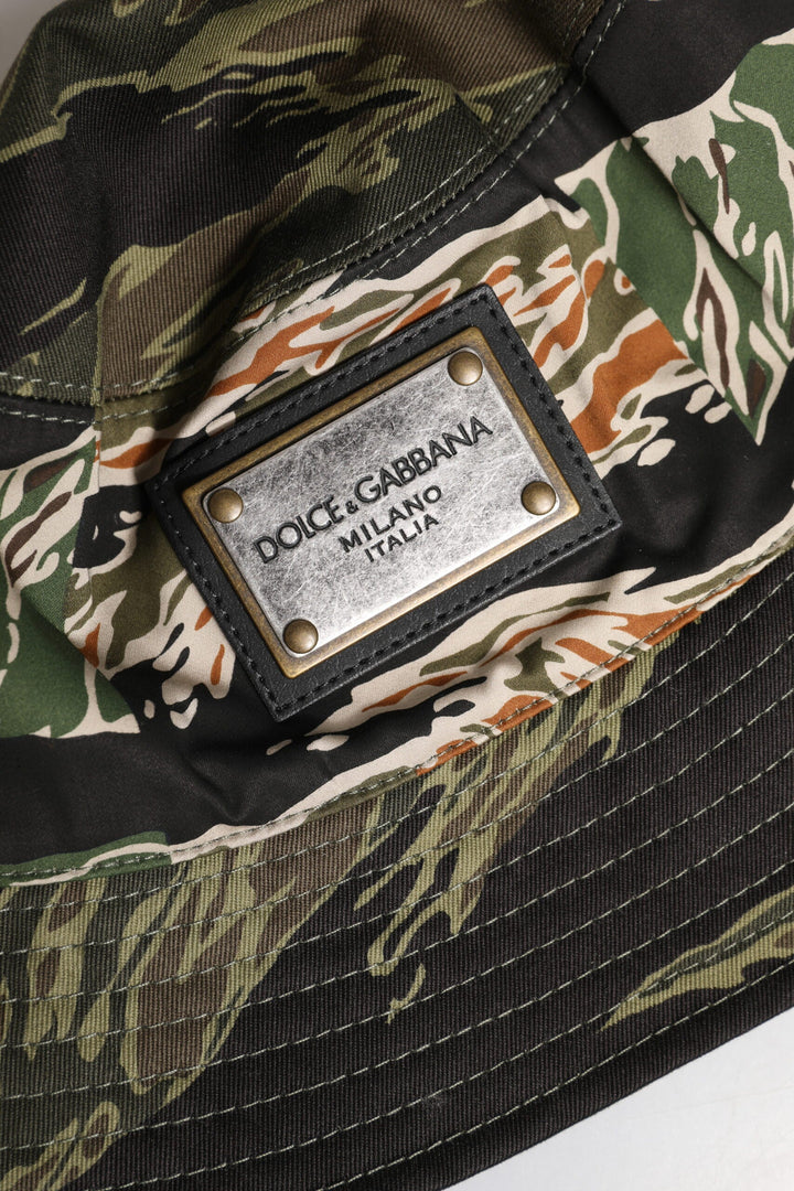 Dolce &amp; Gabbana Multicolor Dg Plaque Wide Brim Bucket Hat