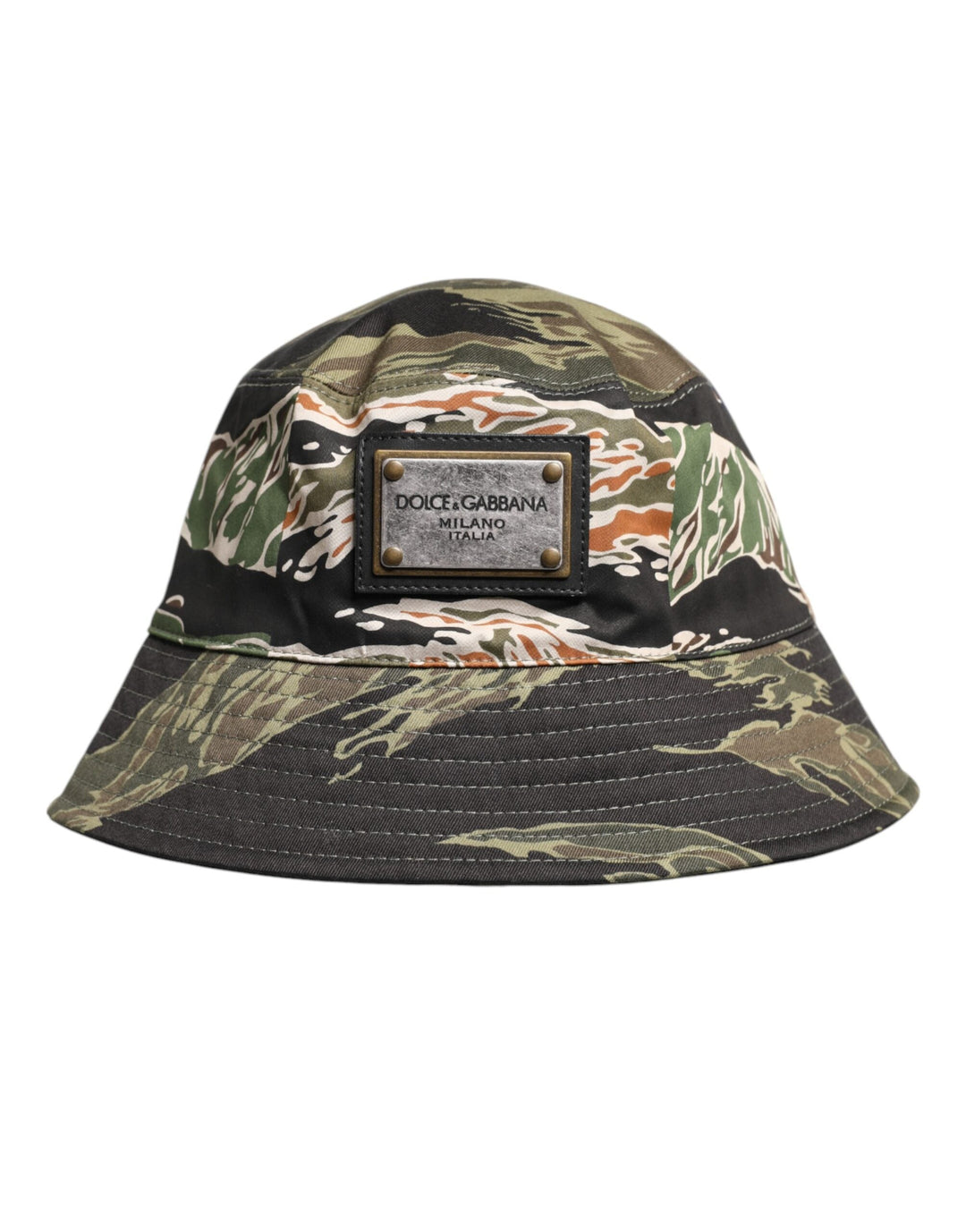 Dolce &amp; Gabbana Multicolor Dg Plaque Wide Brim Bucket Hat