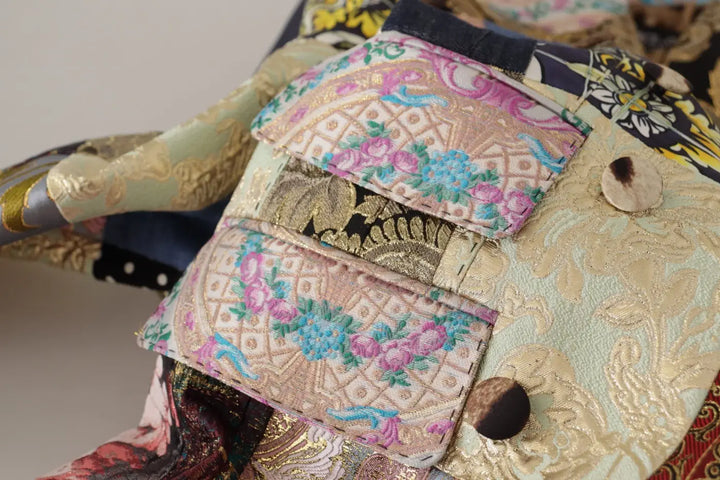 Dolce &amp; Gabbana Multicolor Double-Breasted Patchwork Jacquard Blazer Jacket