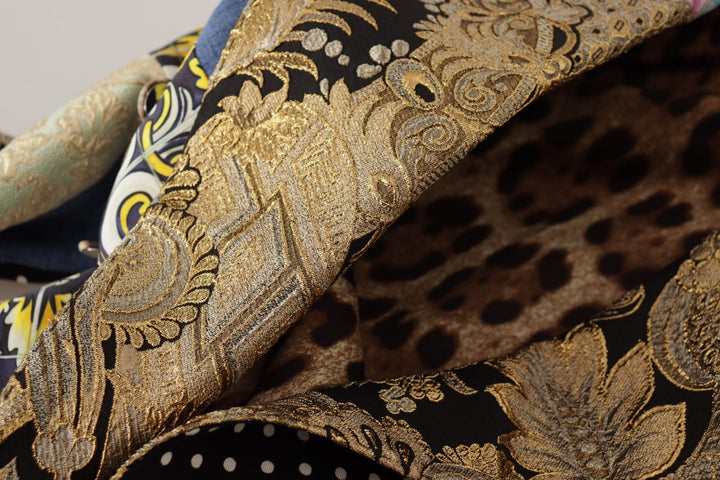 Dolce &amp; Gabbana Coats Jackets - Multicolor Double-Breasted Patchwork Jacquard Blazer Jacket