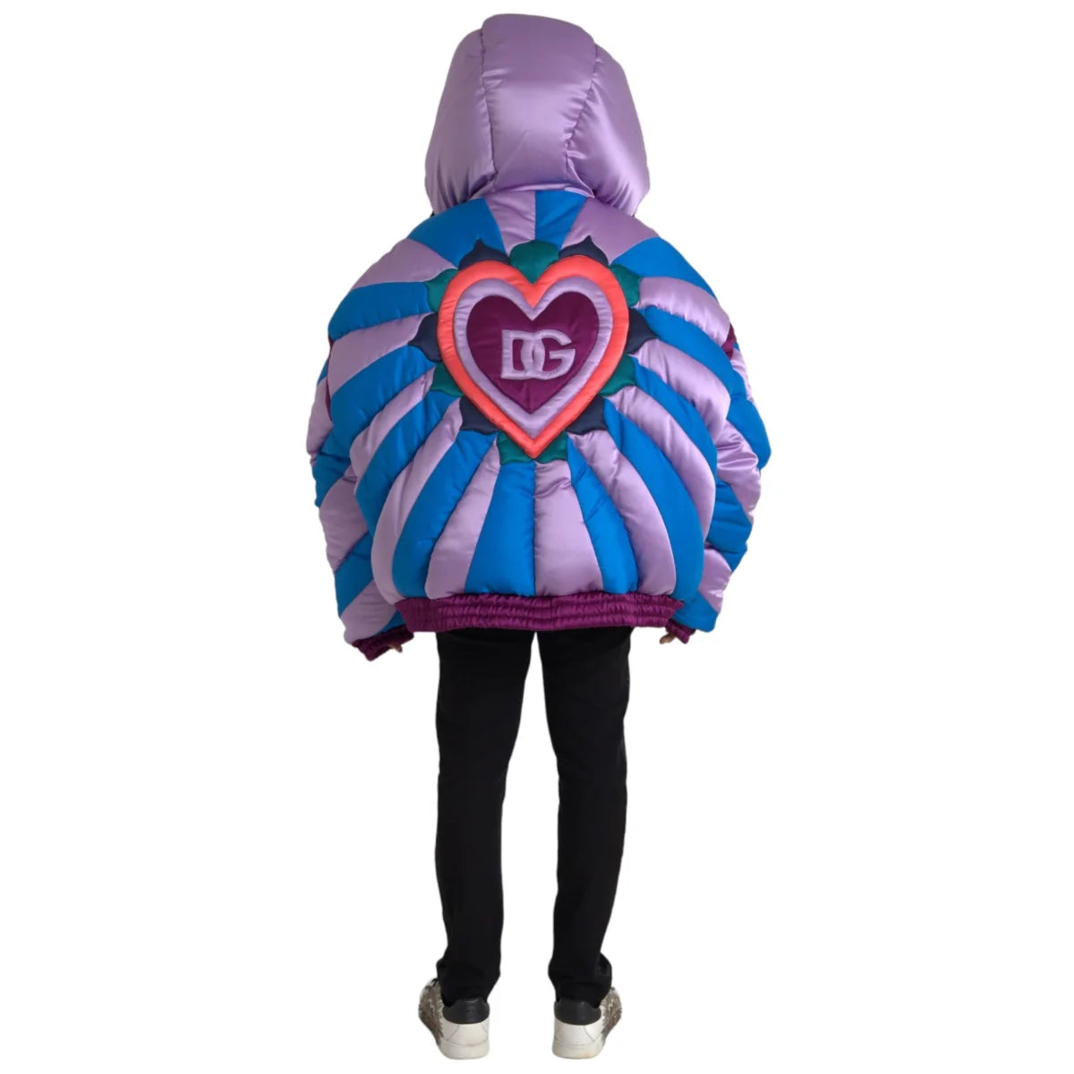 Dolce Gabbana Multicolor Dream Puffer Jacket with Brand Logo &