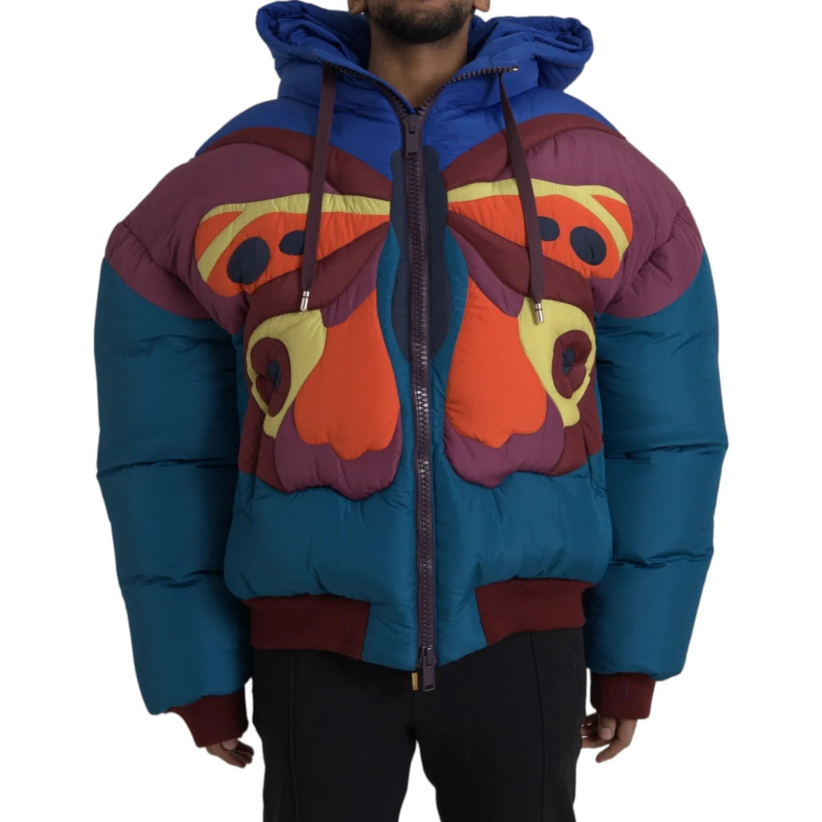 Dolce Gabbana Multicolor Dream Puffer Jacket with Logo and Multipockets &