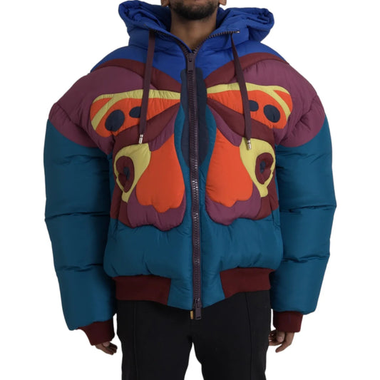 Dolce Gabbana Multicolor Dream Puffer Jacket with Logo and Multipockets &