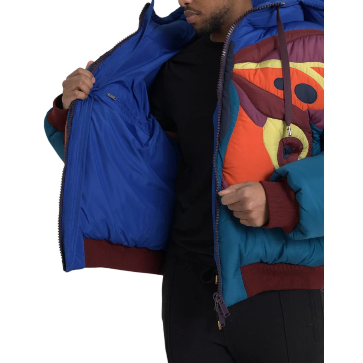 Dolce Gabbana Multicolor Dream Puffer Jacket with Logo and Multipockets &