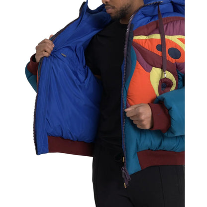 Dolce Gabbana Multicolor Dream Puffer Jacket with Logo and Multipockets &
