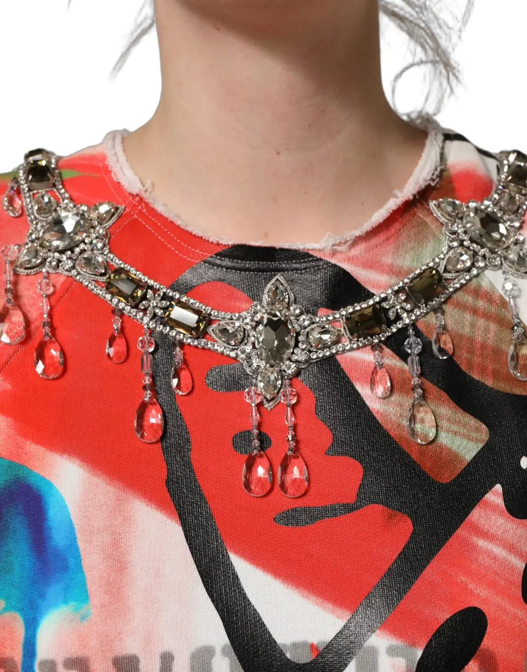 Dolce &amp; Gabbana Multicolor Embellished Graffiti Sweatshirt