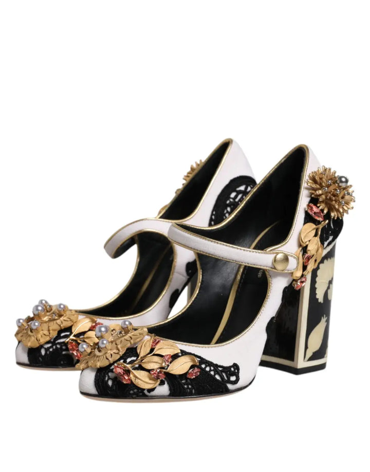Dolce &amp; Gabbana Multicolor Embellished Heels Pumps Shoes