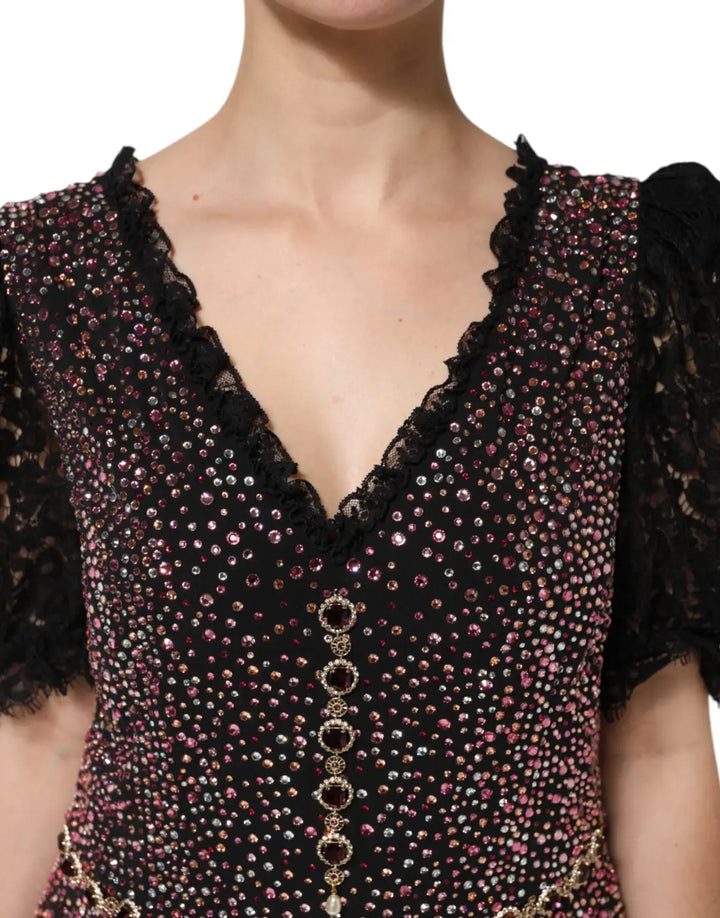 Dolce &amp; Gabbana Multicolor Embellished Mermaid Gown Dress