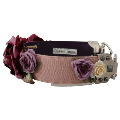 Dolce & Gabbana Multicolor Floral Appliques Metal Shoulder Strap