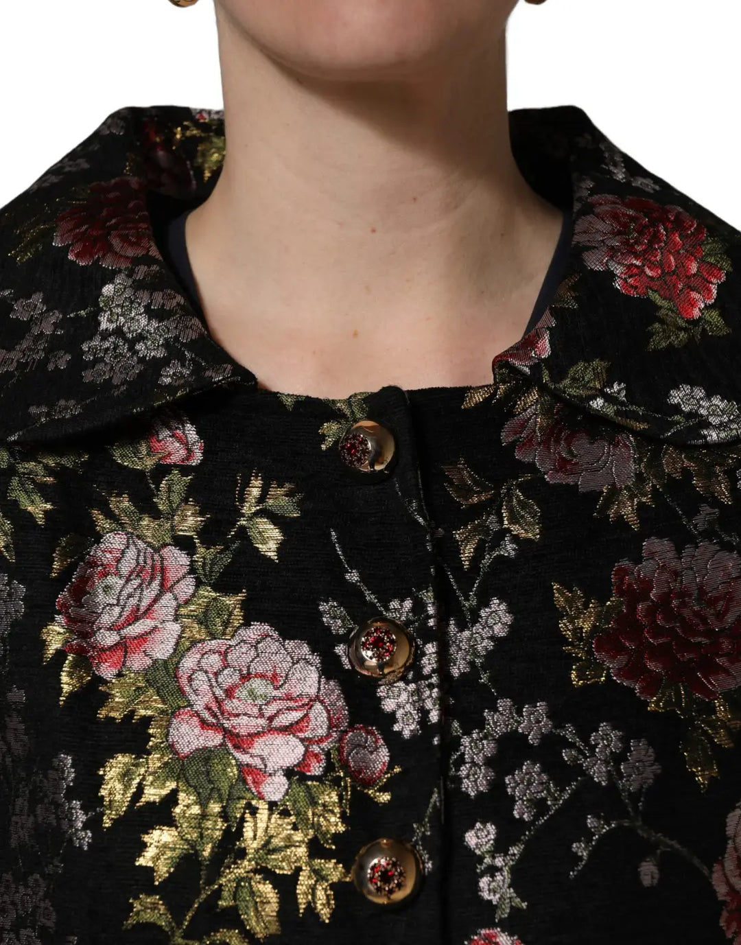Dolce &amp; Gabbana Multicolor Floral Brocade Blazer Jacket