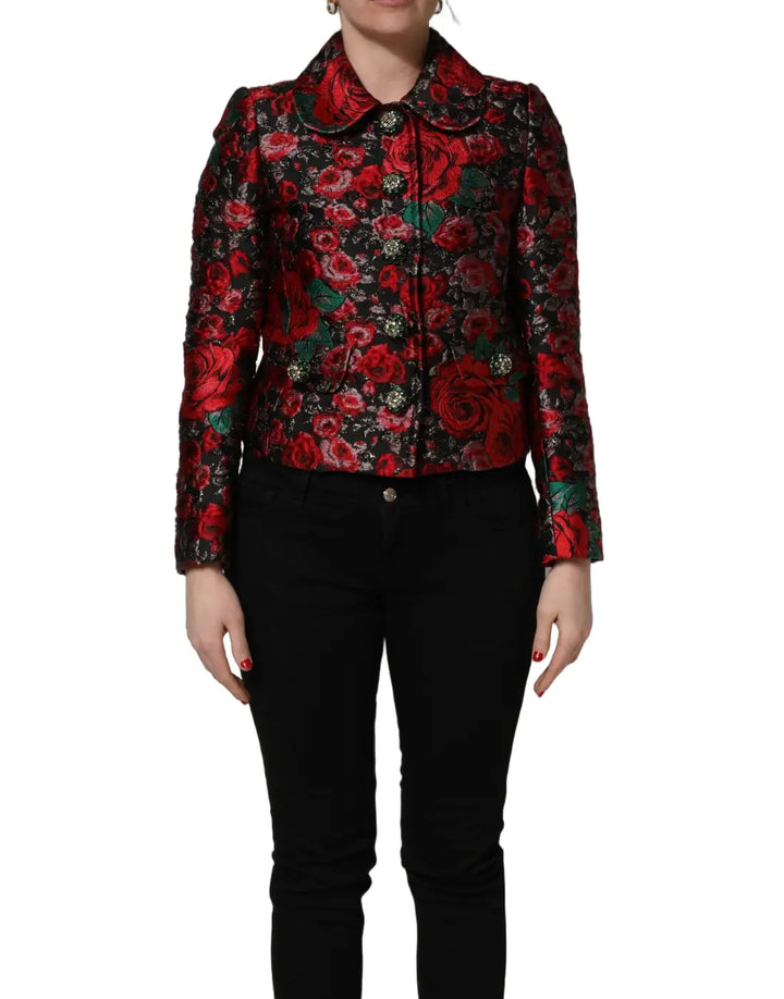 Dolce &amp; Gabbana Multicolor Floral Brocade ButtonBlazer Jacket