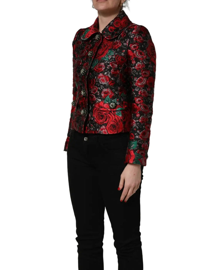 Dolce &amp; Gabbana Multicolor Floral Brocade ButtonBlazer Jacket