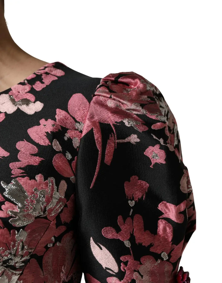 Dolce &amp; Gabbana Multicolor Floral Brocade A-line Mini Dress