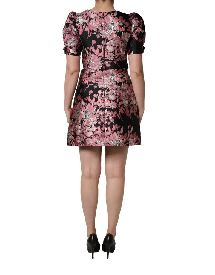 Dolce &amp; Gabbana Multicolor Floral Brocade A-line Mini Dress