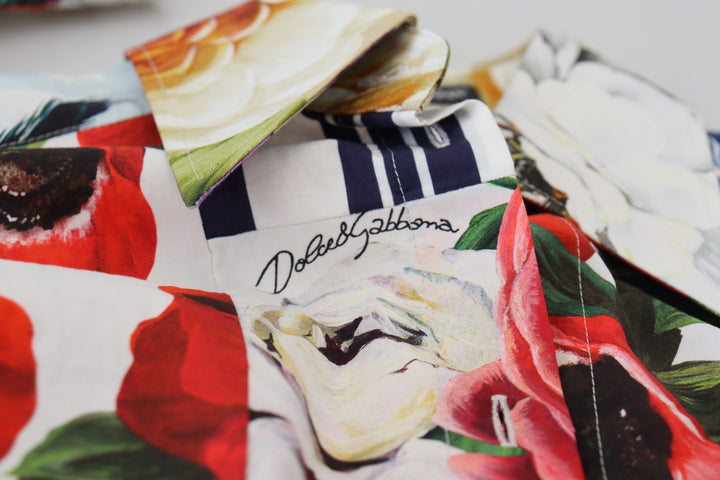 Dolce &amp; Gabbana - Multicolor Floral Cotton Collared Blouse Top