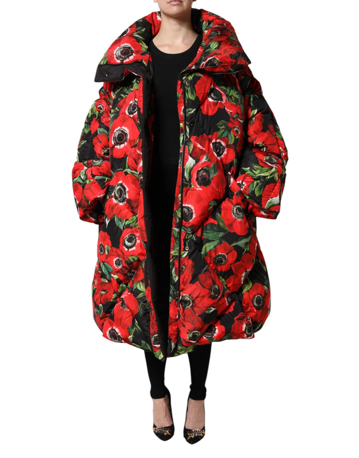 Dolce &amp; Gabbana Puffer Jackets - Multicolor Floral Full Zip Padded Jacket