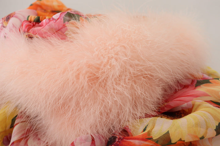 Dolce &amp; Gabbana - Multicolor Floral Fur Shearling Blouse Top