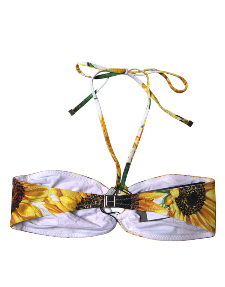 Dolce &amp; Gabbana Multicolor Floral Halter Beachwear Bikini Top Swimwear - Women’s