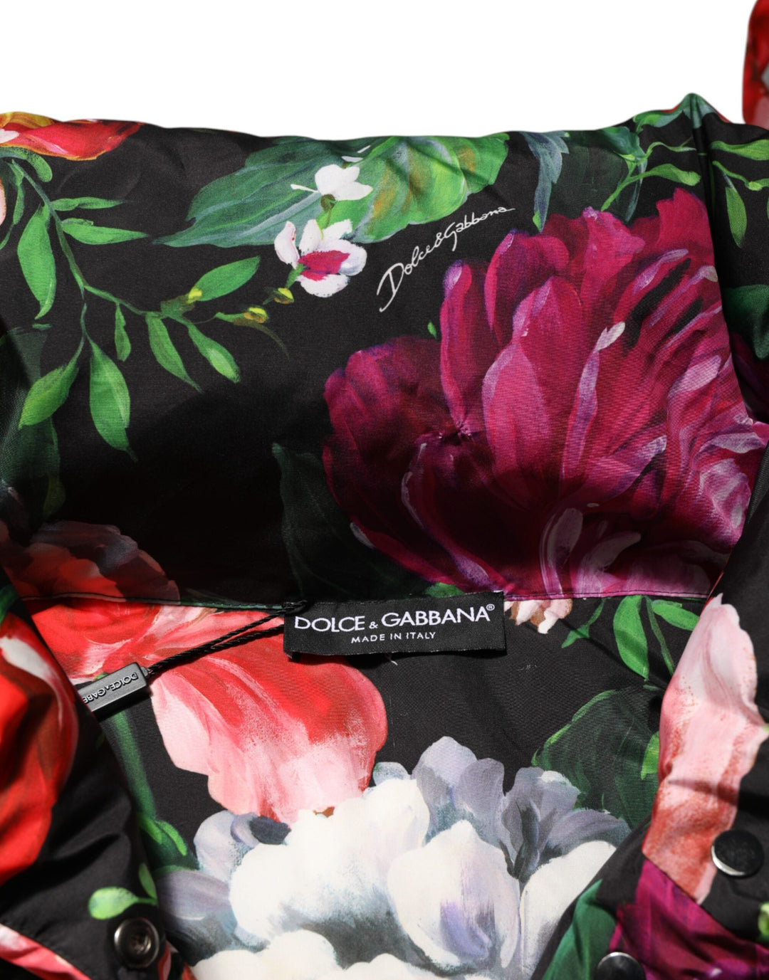 Dolce &amp; Gabbana Puffer Jackets - Multicolor Floral Hooded Coat Jacket