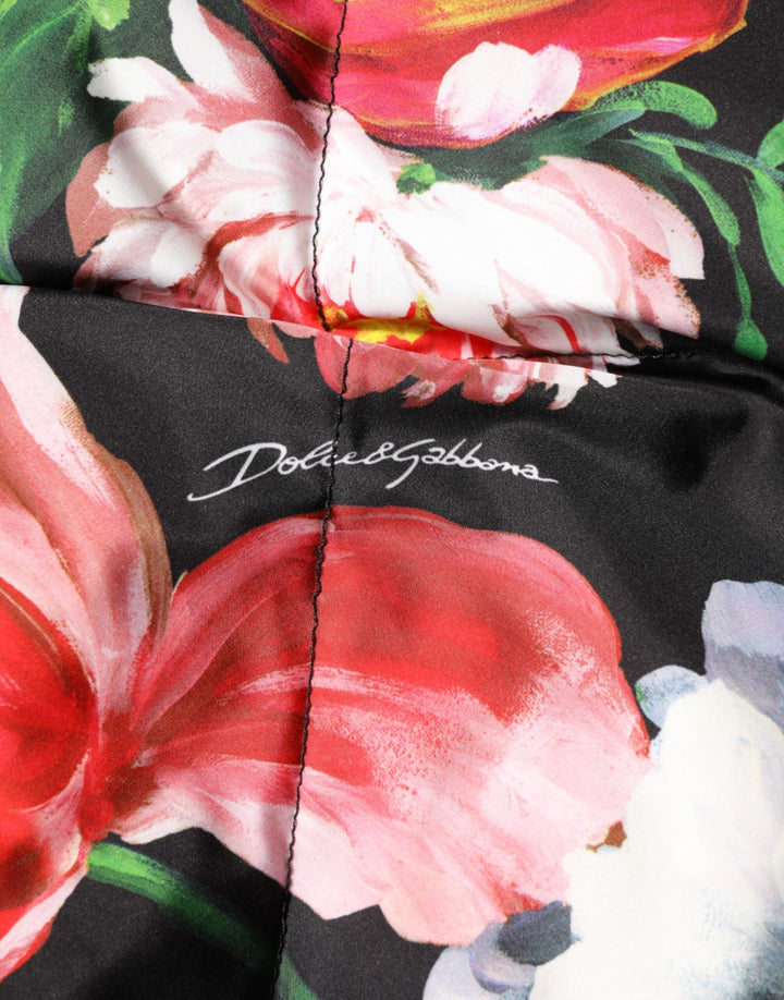 Dolce &amp; Gabbana Puffer Jackets - Multicolor Floral Hooded Coat Jacket