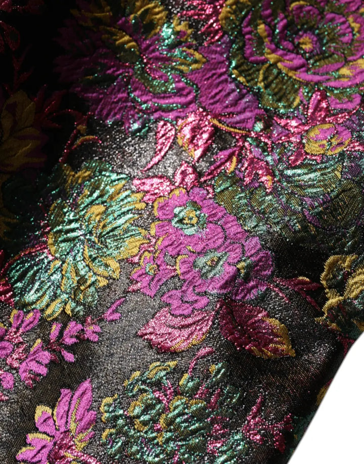 Dolce &amp; Gabbana Multicolor Floral Jacquard Cropped Jacket