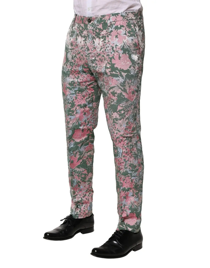 Dolce &amp; Gabbana Multicolor Floral Jacquard Pants