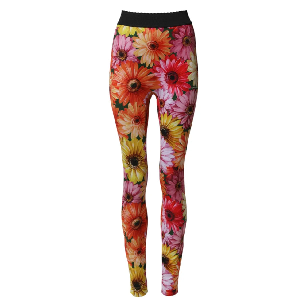 Dolce & Gabbana Multicolor Floral Leggings StretchWaist Pants