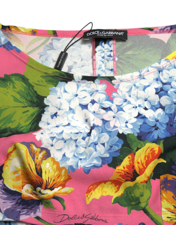 Dolce &amp; Gabbana - Multicolor Floral Long Sleeves Cropped Top