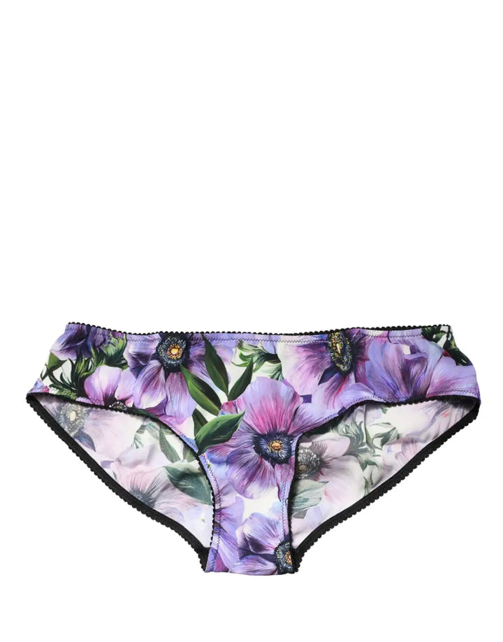 Dolce &amp; Gabbana Multicolor Floral Mid Waist Brief Panty Underwear