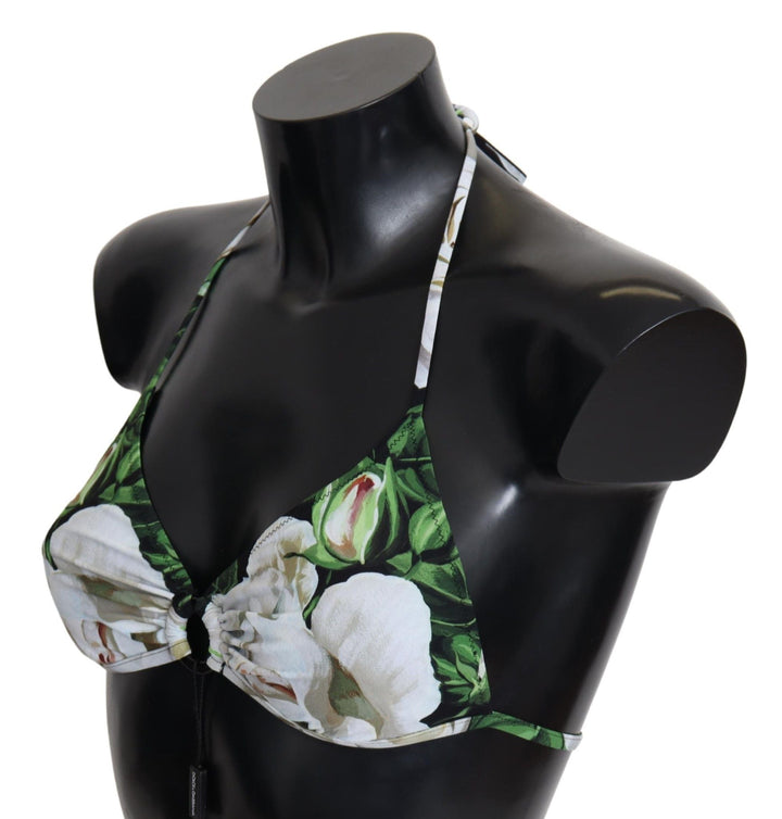 Dolce &amp; Gabbana Multicolor Floral Print Halter Swimwear Bikini Top - Women’s