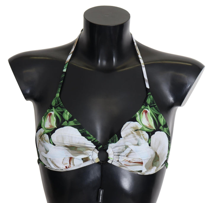 Dolce &amp; Gabbana Multicolor Floral Print Halter Swimwear Bikini Top - Women’s