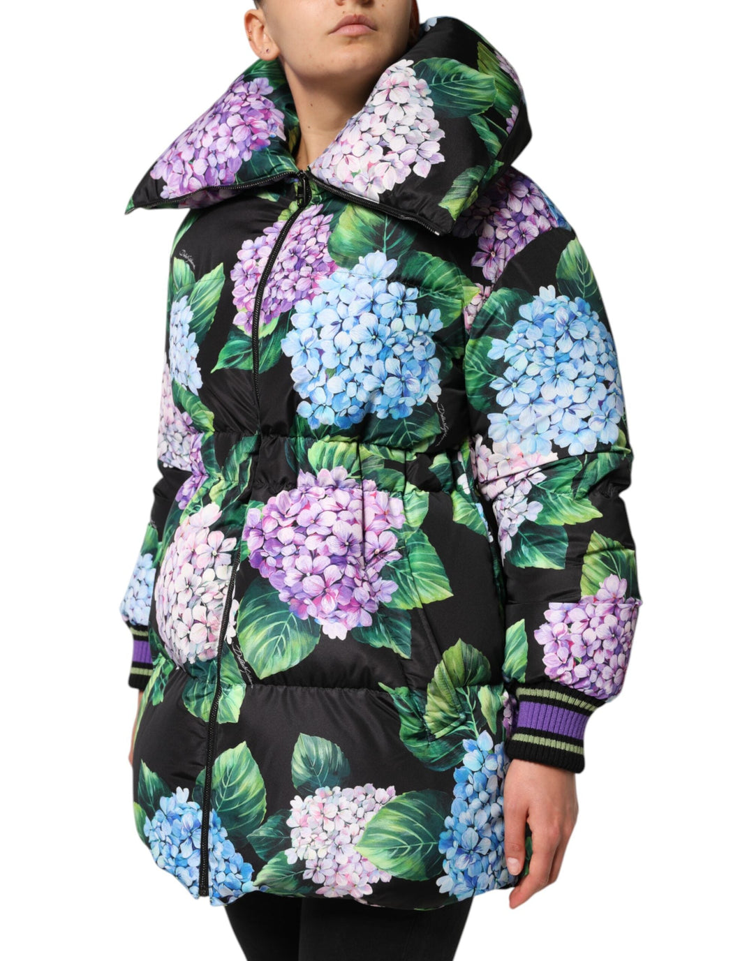 Dolce &amp; Gabbana Puffer Jackets - Multicolor Floral Print Quilted Jacket