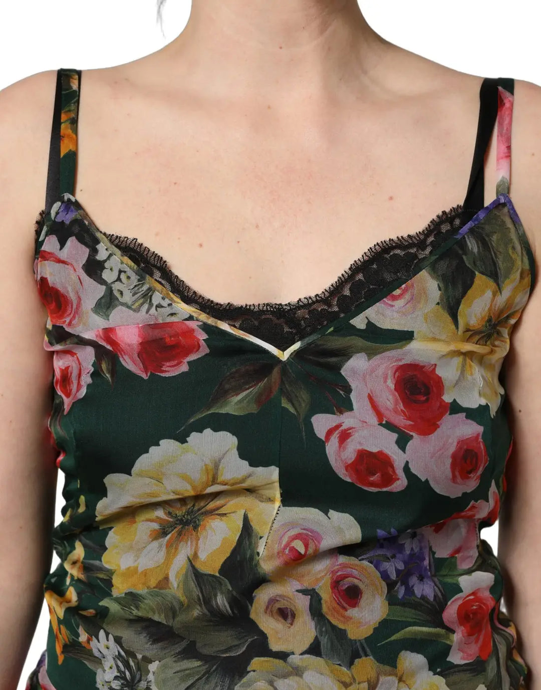 Dolce &amp; Gabbana Multicolor Floral Print Sleeveless Mini Dress