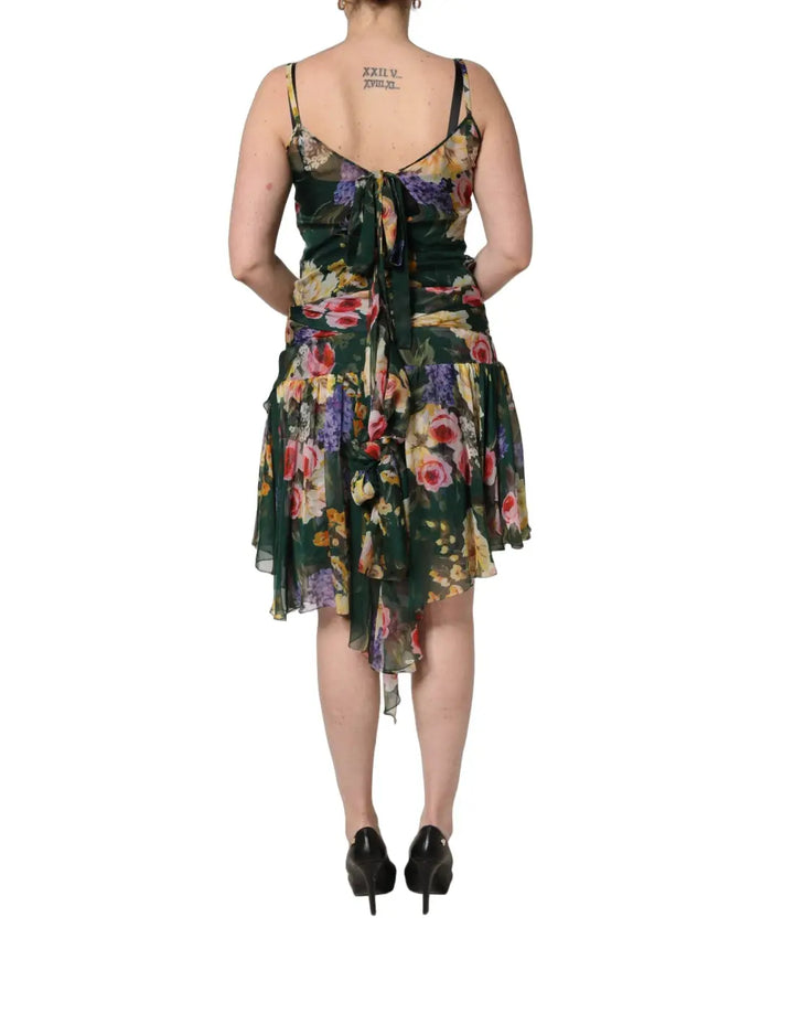 Dolce &amp; Gabbana Multicolor Floral Print Sleeveless Mini Dress