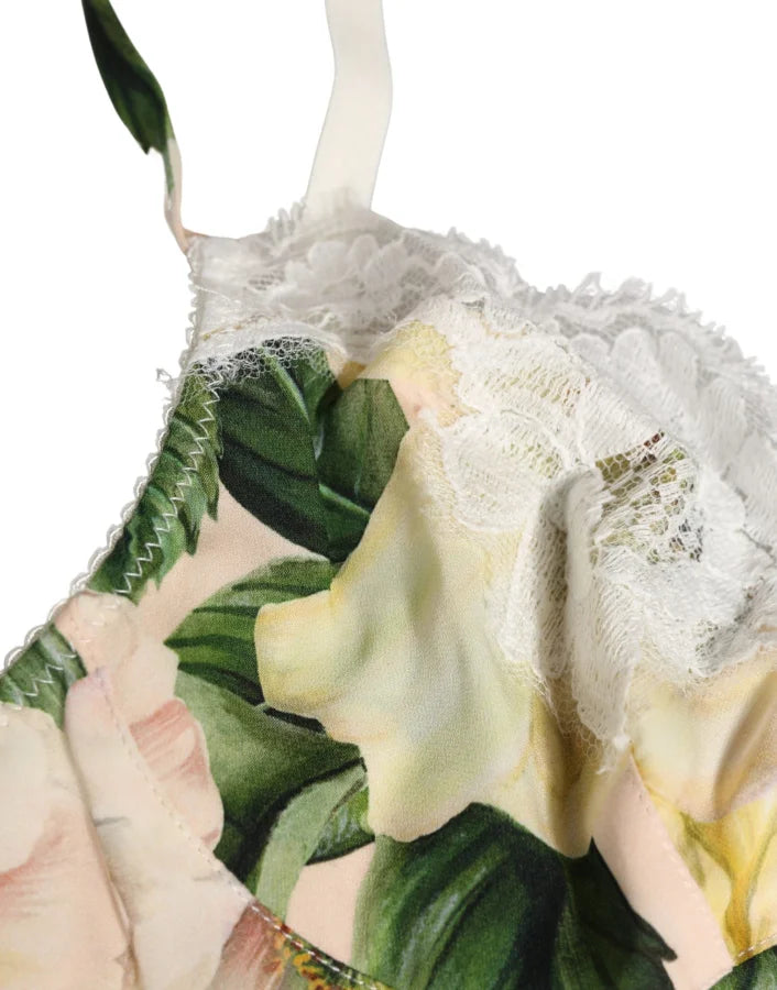 Dolce &amp; Gabbana Multicolor Floral Print Soft Cup Bra Underwear