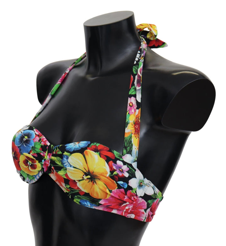 Dolce &amp; Gabbana Multicolor Floral Print Swimwear Bikini Tops - Women’s