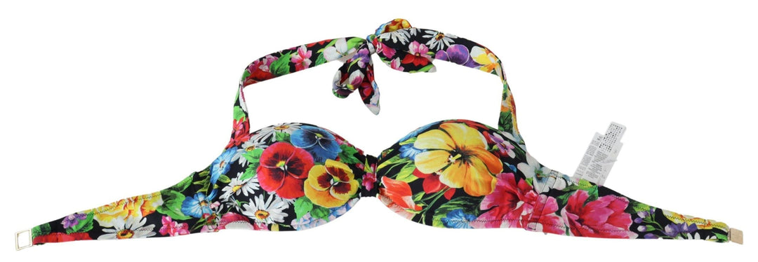 Dolce &amp; Gabbana Multicolor Floral Print Swimwear Bikini Tops - Women’s