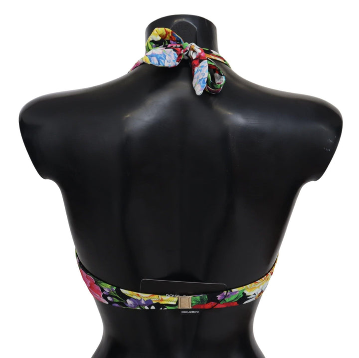Dolce &amp; Gabbana Multicolor Floral Print Swimwear Bikini Tops - Women’s