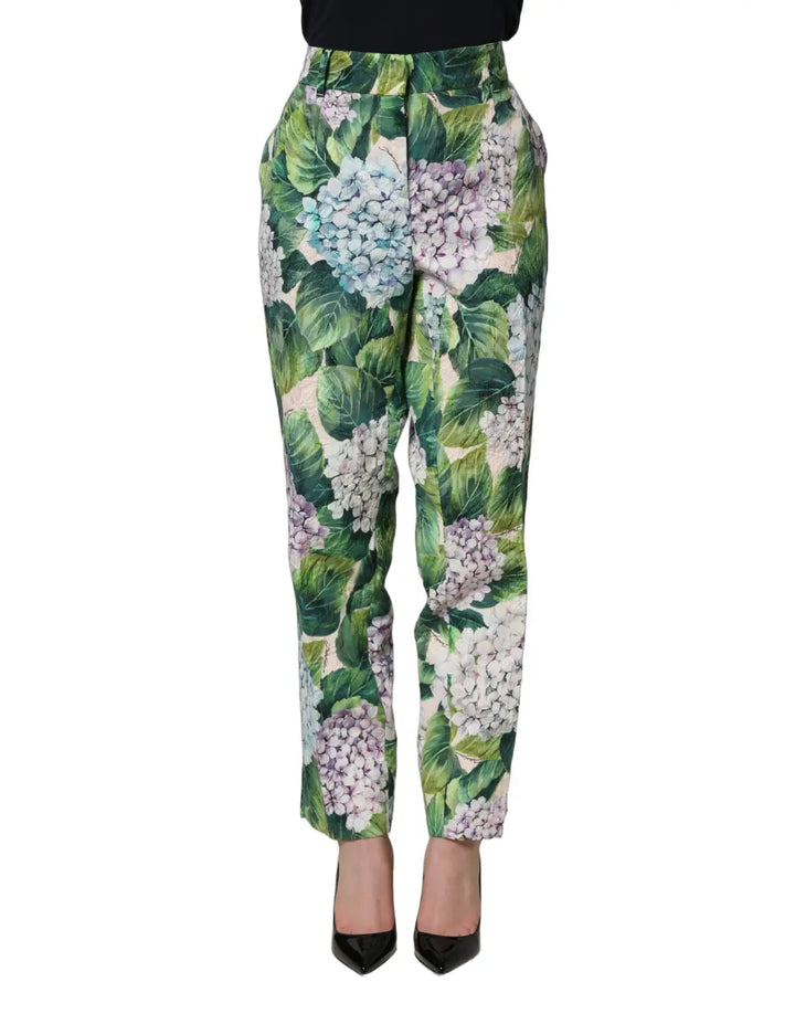 Dolce &amp; Gabbana Multicolor Floral Print Tapered Trouser Pants