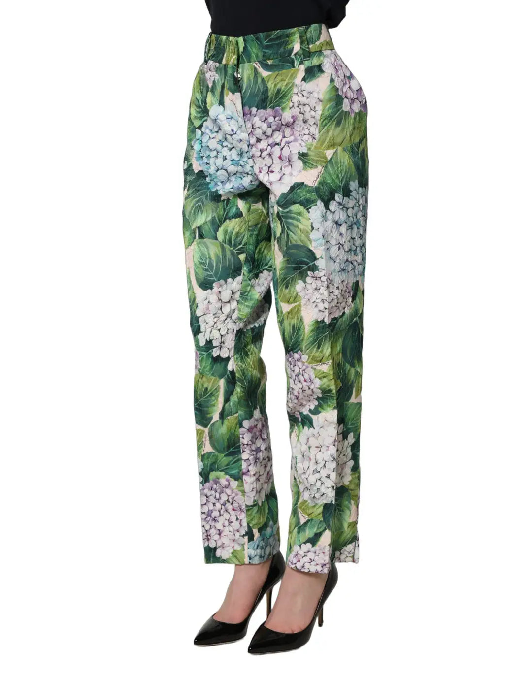 Dolce &amp; Gabbana Multicolor Floral Print Tapered Trouser Pants