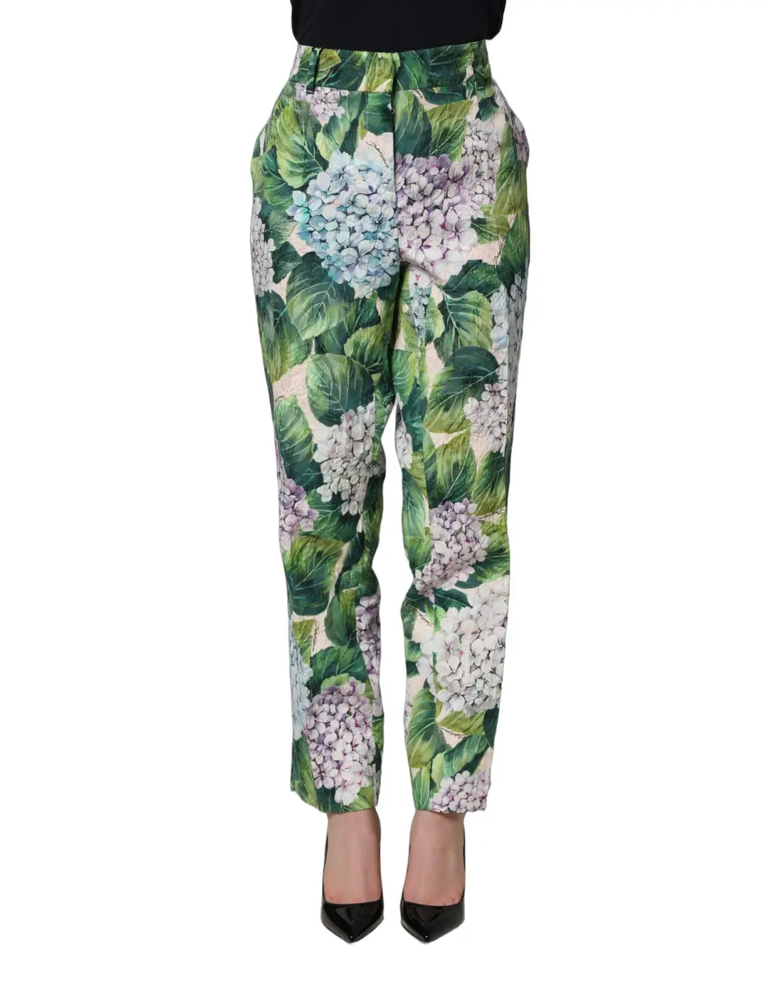 Dolce &amp; Gabbana Multicolor Floral Print Tapered Trouser Pants