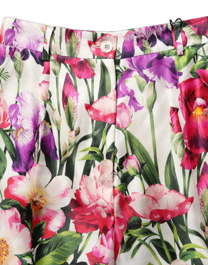 Dolce &amp; Gabbana Multicolor Floral Print Tapered Trouser Pants