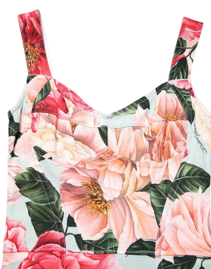 Dolce &amp; Gabbana Multicolor Floral Print Viscose Sheath Dress