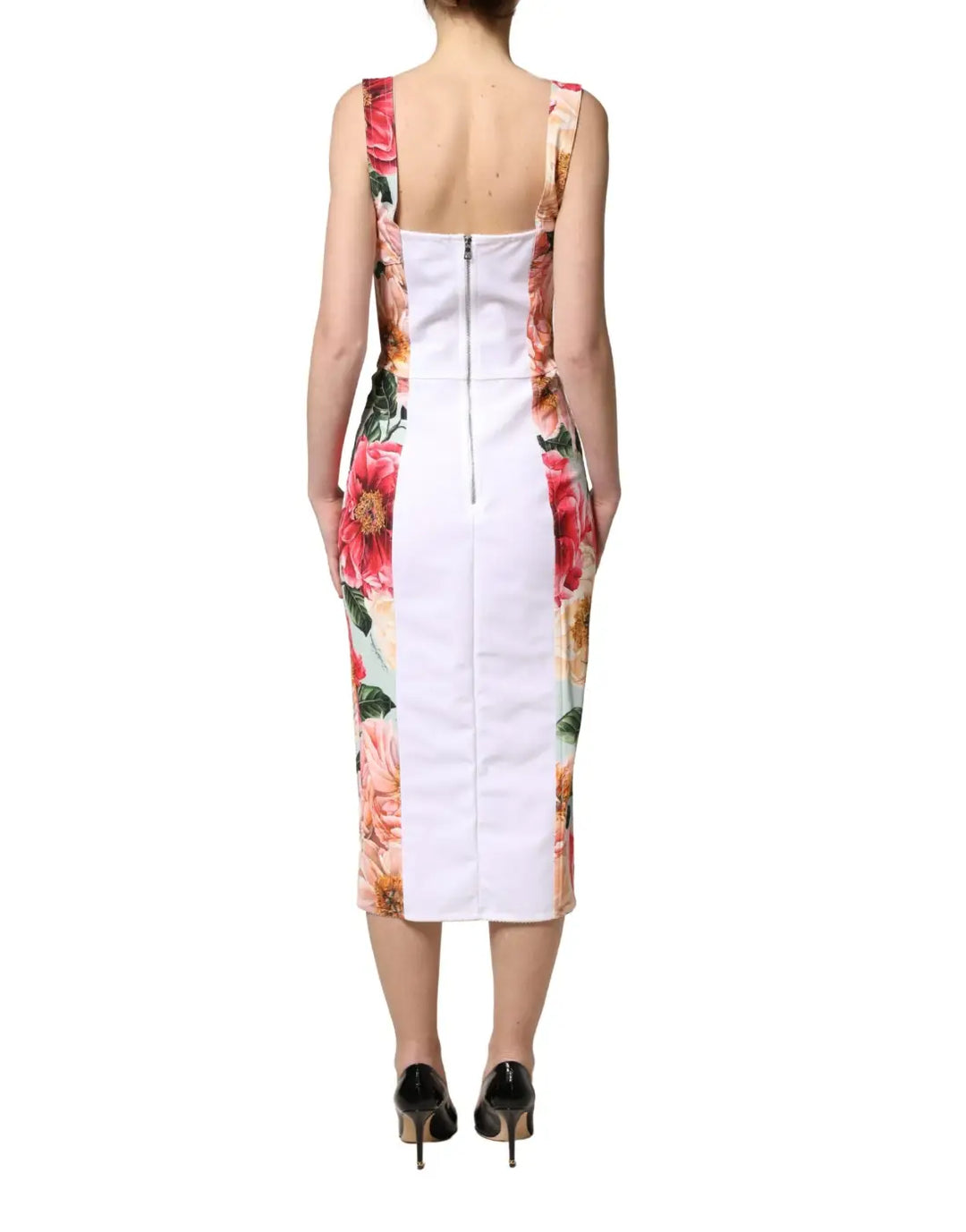 Dolce &amp; Gabbana Multicolor Floral Print Viscose Sheath Dress