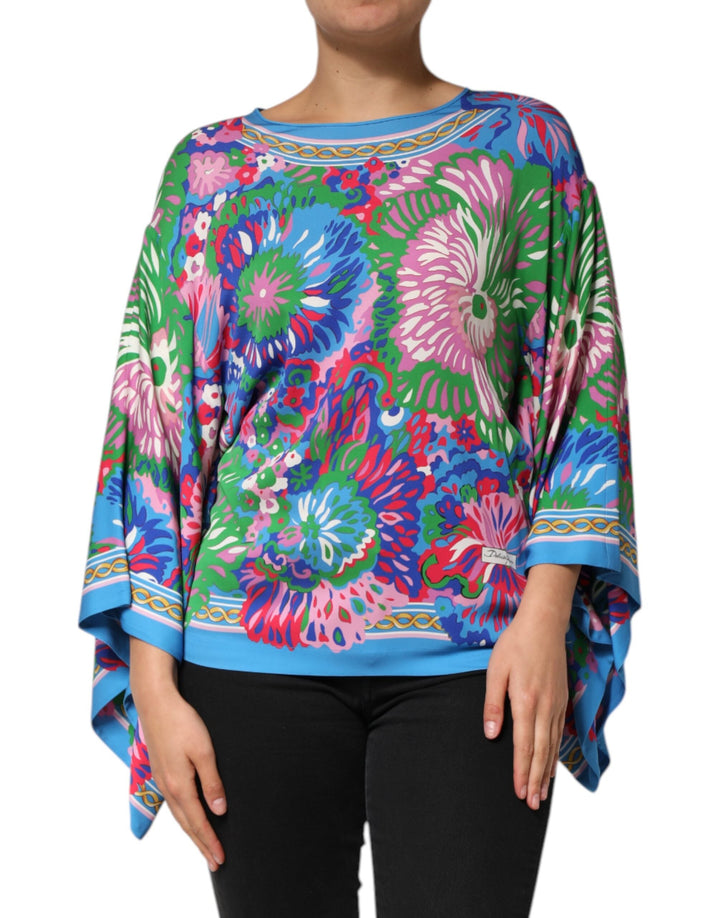 Dolce &amp; Gabbana Tunics - Women’s Multicolor Floral Printed Tunic Blouse Top