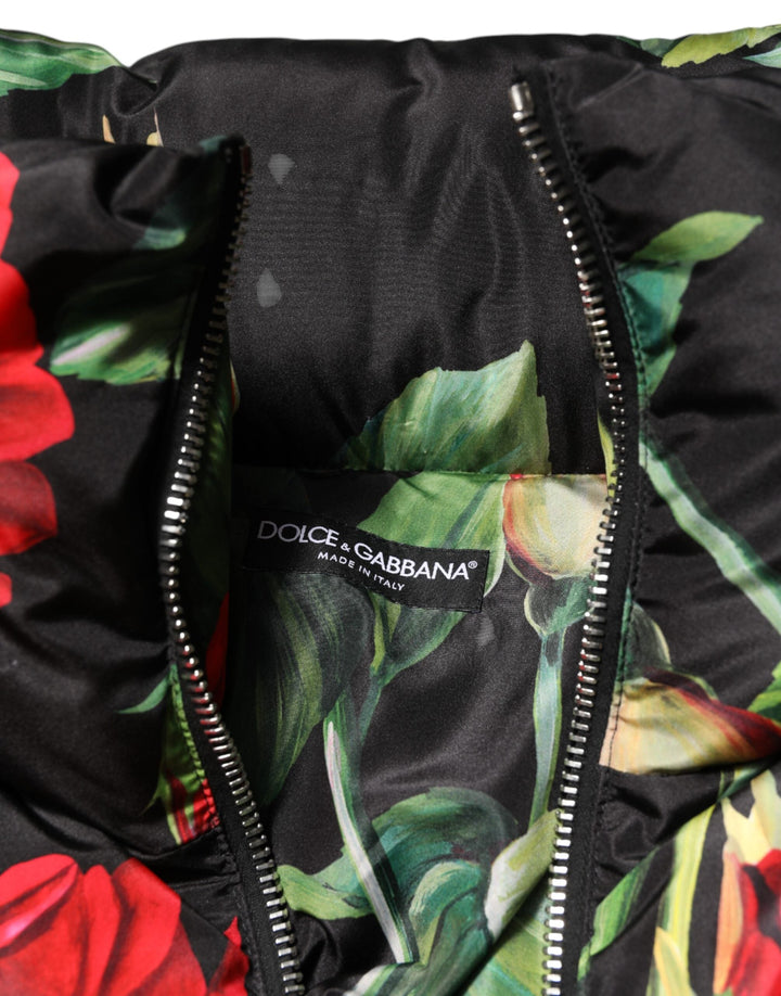 Dolce &amp; Gabbana Puffer Jackets - Multicolor Floral Coat Full Zip Jacket