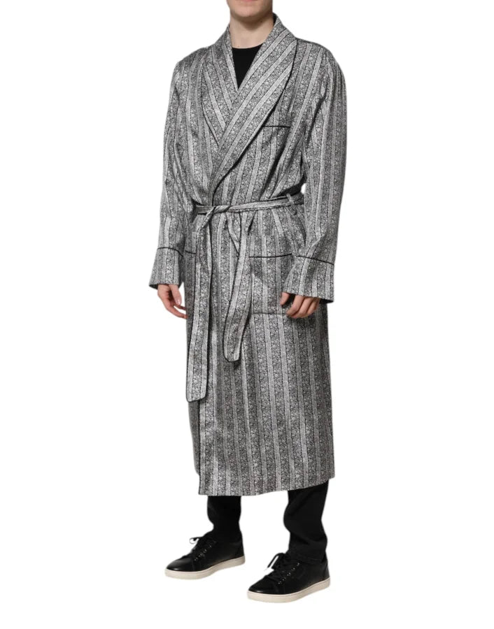 Dolce &amp; Gabbana Multicolor Floral Robe Coat Wrap Jacket